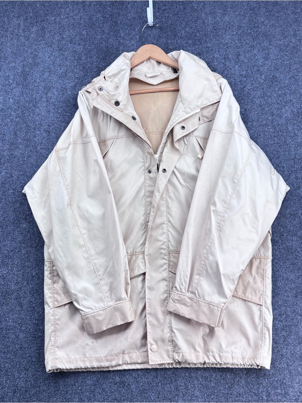 Ermenegildo Zegna Microtene 10000 Light Tan Gorpcore Wind Breaker Jacket M